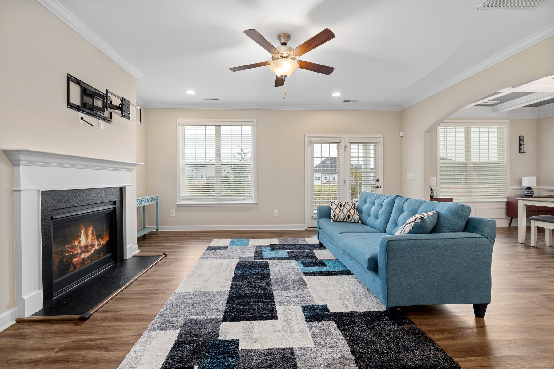 Brown Wooden Ceiling Fan With Light Fixture